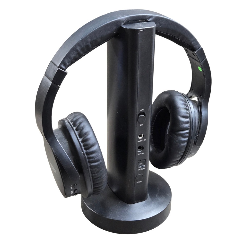 Sharper Image Wireless TV Headphones Black Over-Ear Tested 206077–01